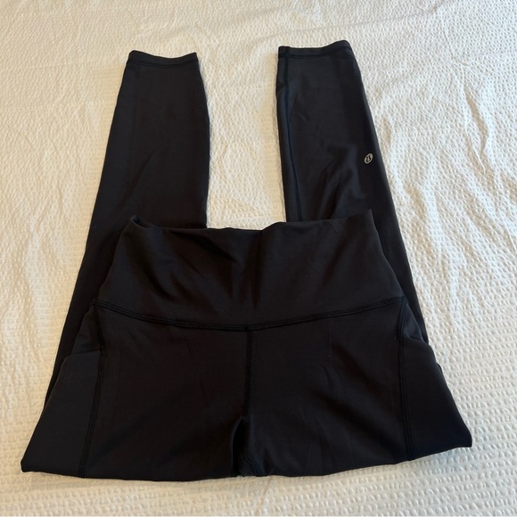 Lululemon Wunder Train HR Tight 25" black Sz 6 W5EPSS Pockets - Picture 1 of 5